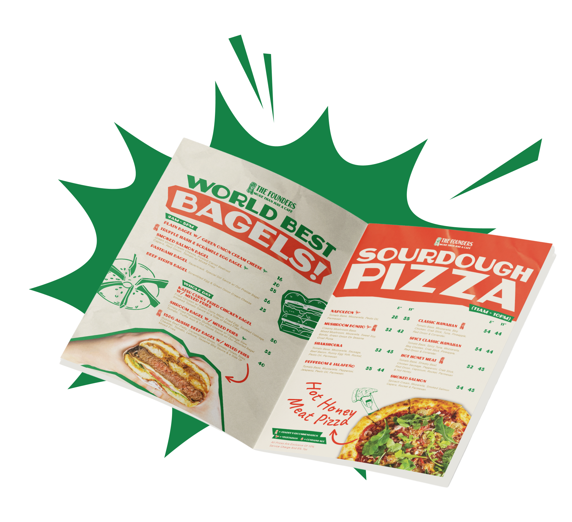 The Founders menu design