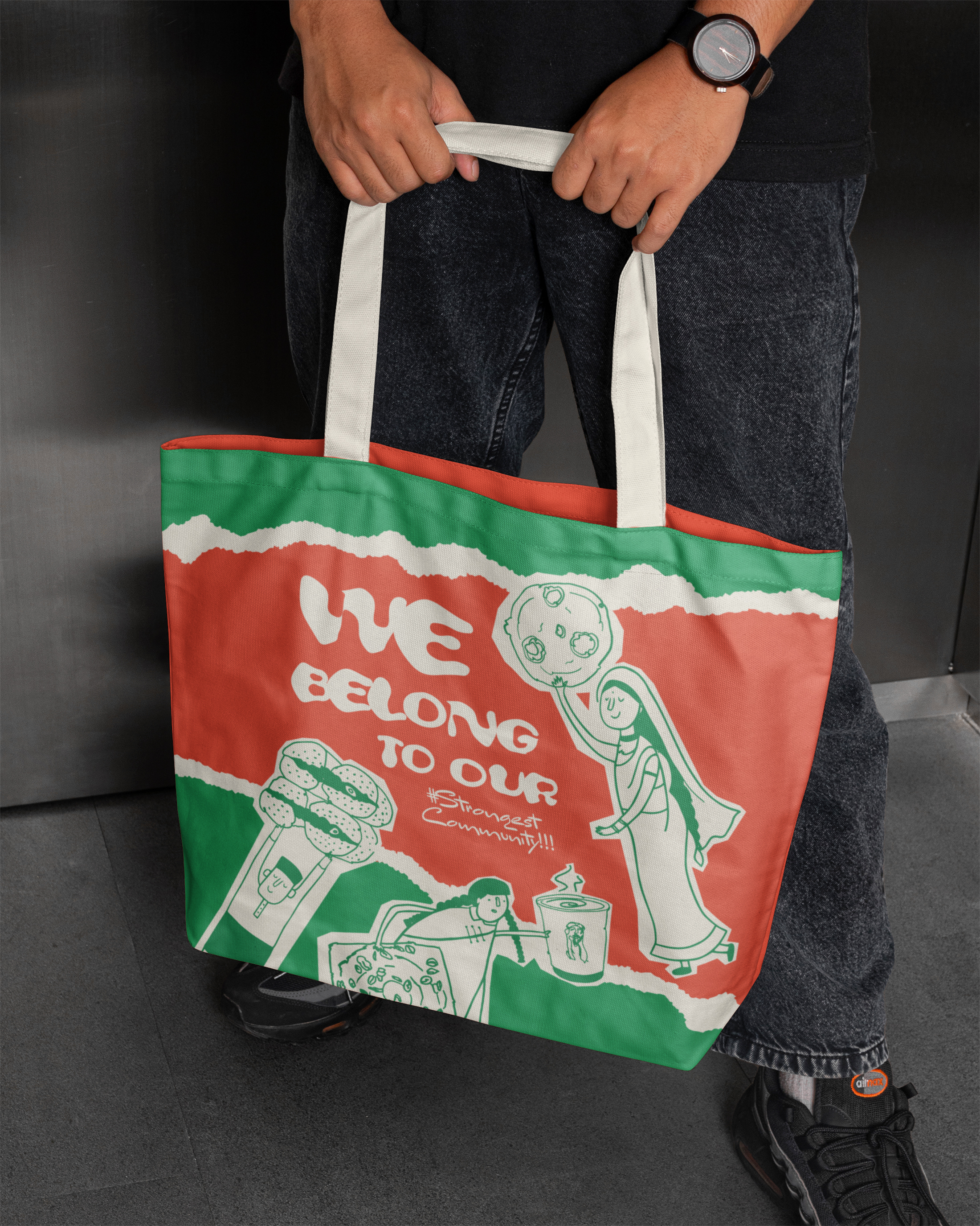 The Founders tote bag design